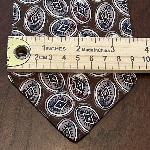 Vintage Fendi Roma Brown Hand Made 100% Silk Men’s Neck Tie Made In Italy - Picture 4 of 10